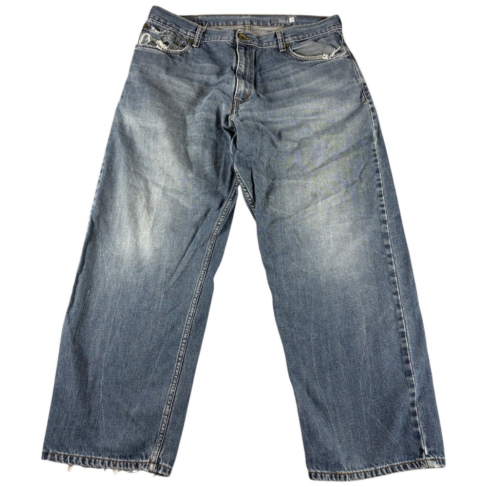 VTG Levi's SilverTab Baggy Jeans Mens 38x30 Blue Y2K Distressed Relaxed Grunge